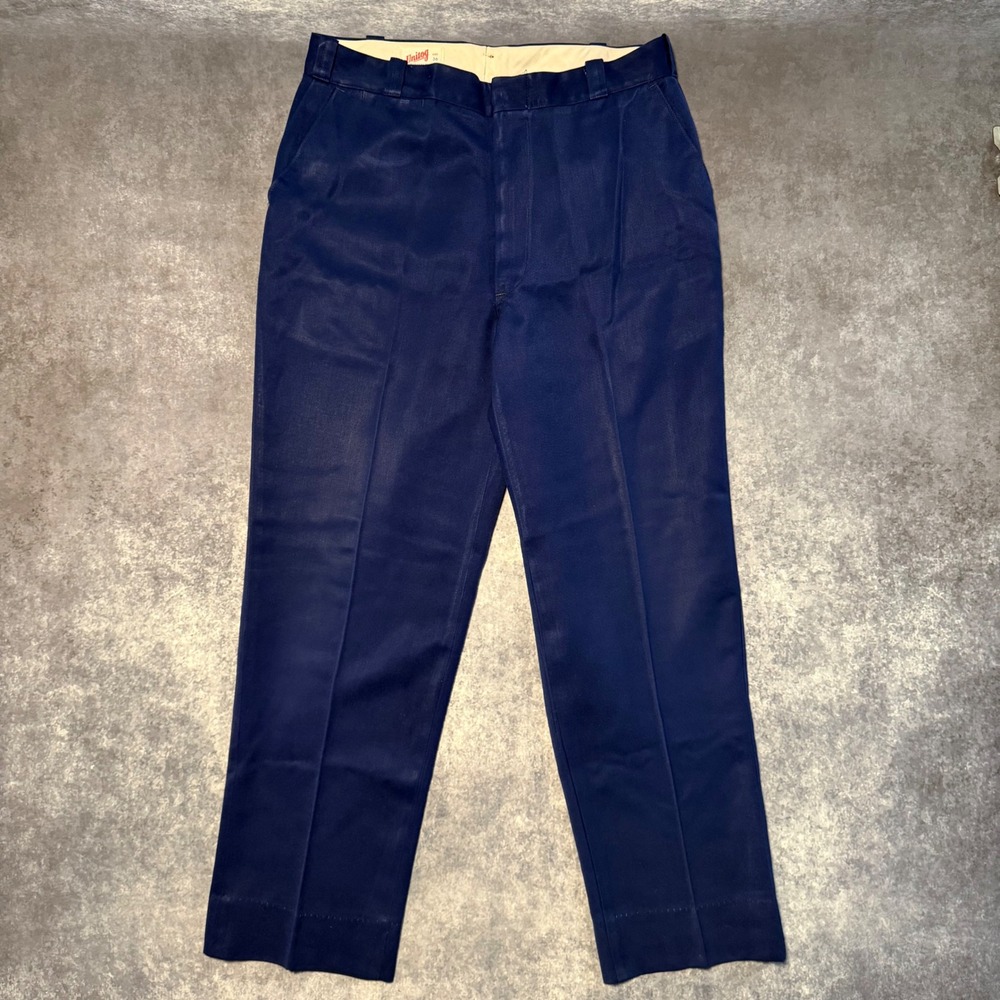 Vintage Unitog Mens Navy Blue Work Pants Size 33 x 29 Union Made USA Talon 42